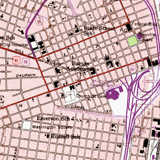 Topographic Map of Seamans Church Institute (historical), AL