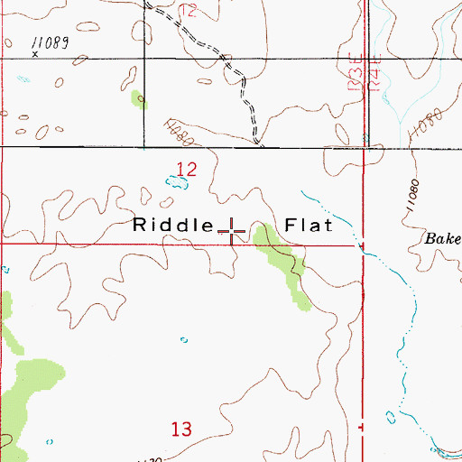 Topographic Map of Riddle Flat, UT