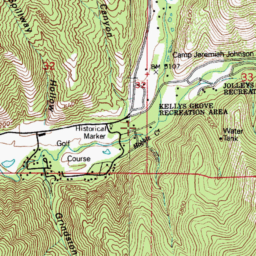 Topographic Map of Kellys Grove Picnic Area, UT