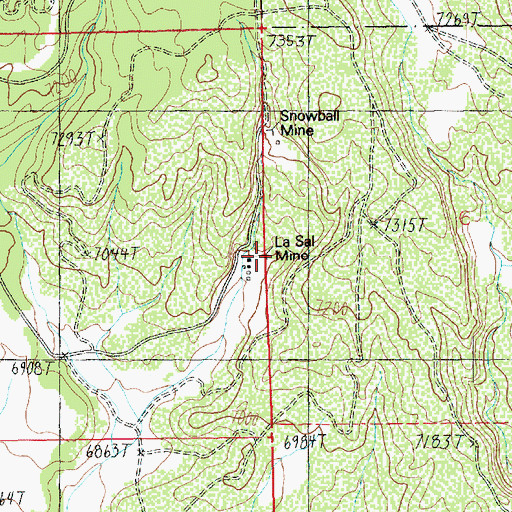 Topographic Map of La Sal Mine, UT