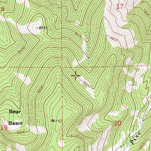 Topographic Map of Wasatch National Forest, UT