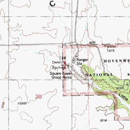 Topographic Map of Little Ruin Canyon, UT
