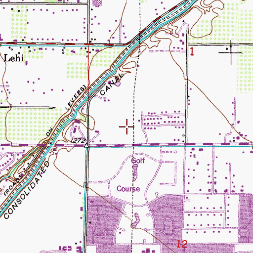 Topographic Map of Country Manor Subdivision Water Retention Basin, AZ
