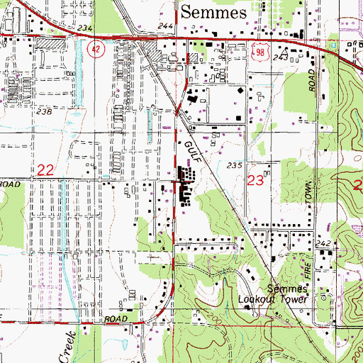 Topographic Map of Semmes Elementary School, AL