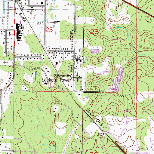 Topographic Map of Semmes Lookout Tower, AL