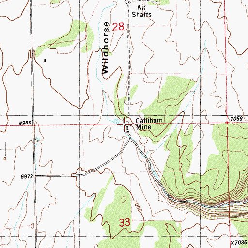 Topographic Map of Calliham Mine, UT