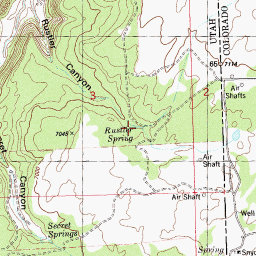Topographic Map of Rustler Spring, UT
