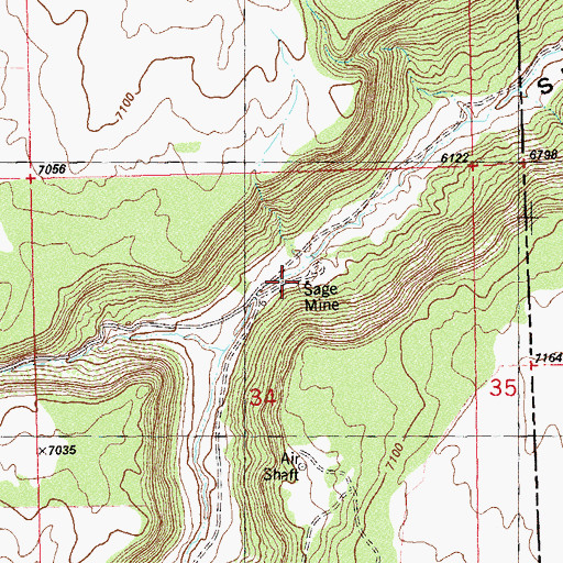 Topographic Map of Sage Mine, UT