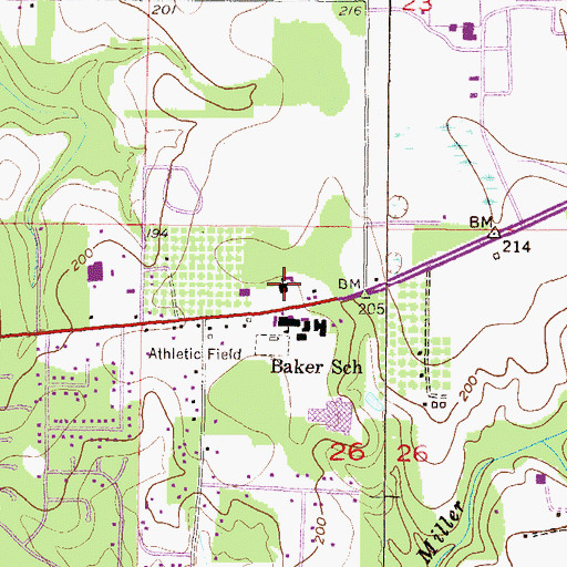 Topographic Map of Seven Hill Church, AL