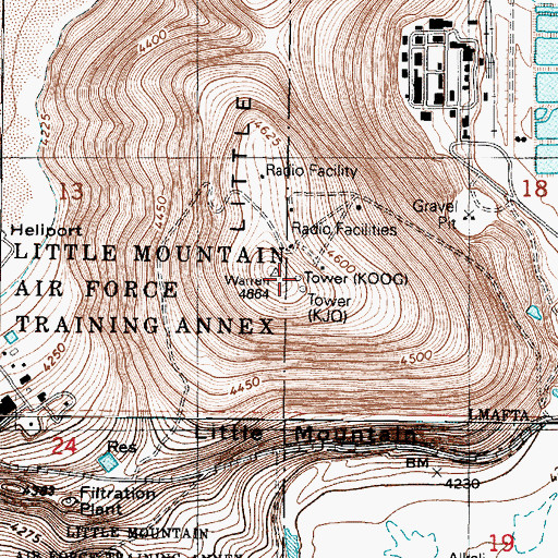 Topographic Map of KOOG, UT