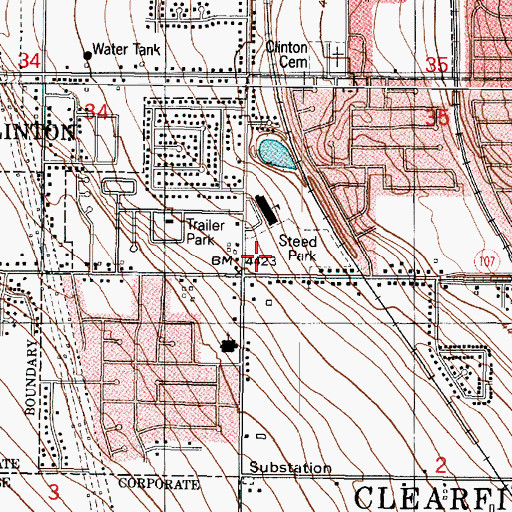 Topographic Map of Steed Park, UT