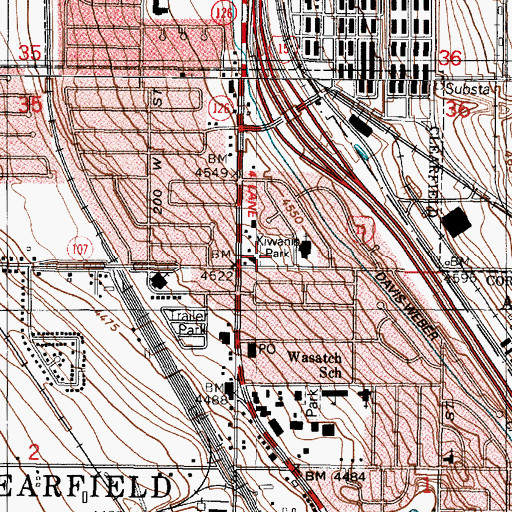 Topographic Map of Kiwanis Park, UT