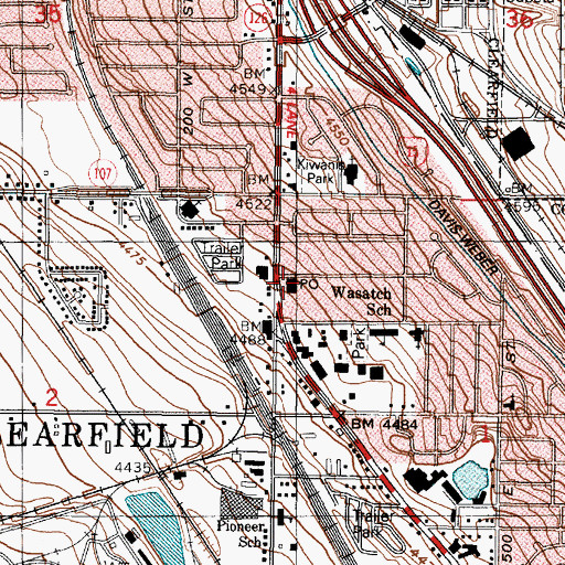 Topographic Map of Clearfield City Hall, UT