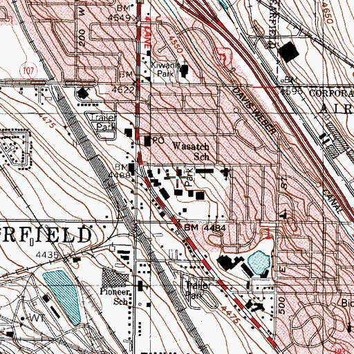 Topographic Map of Clearfield Central Park, UT