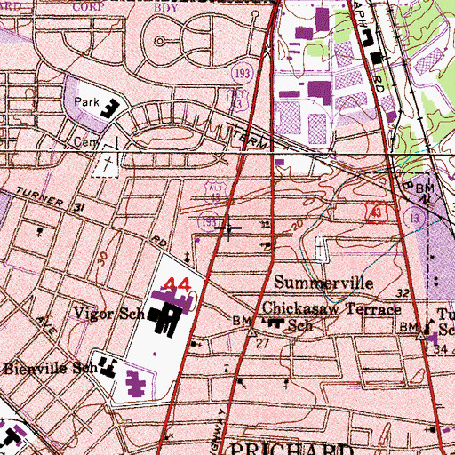 Topographic Map of Philadelphia Baptist Church, AL