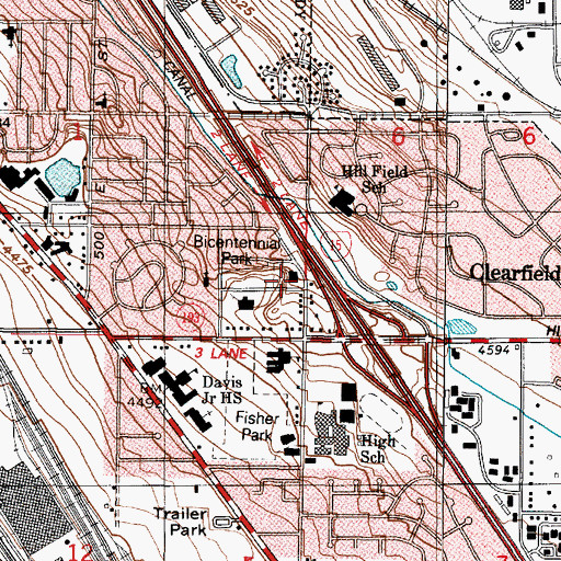 Topographic Map of North Davis County Library, UT