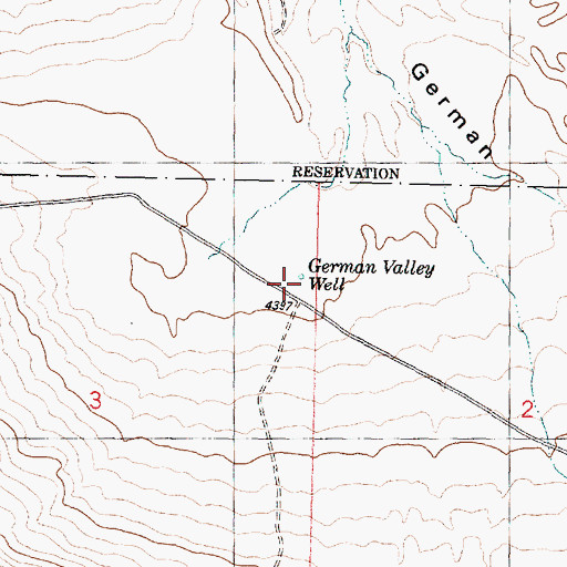 Topographic Map of German Valley Well, UT