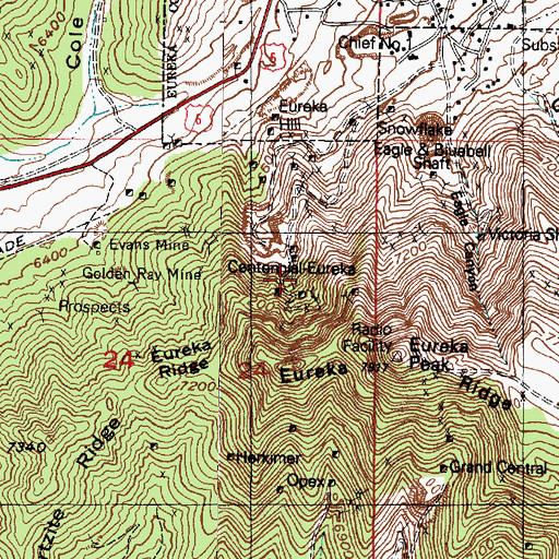 Topographic Map of Centennial-Eureka, UT