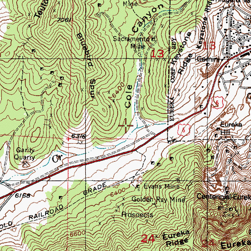 Topographic Map of Cole Canyon, UT