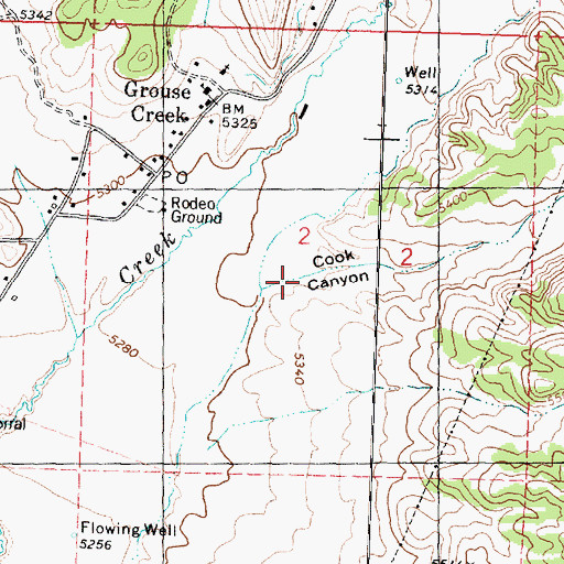 Topographic Map of Cook Canyon, UT