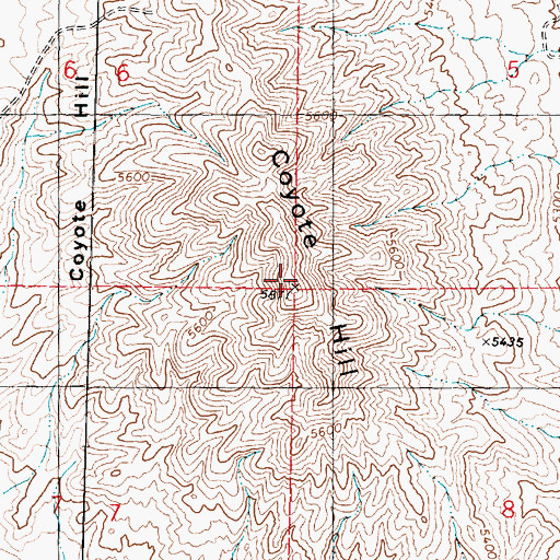 Topographic Map of Coyote Hill, UT