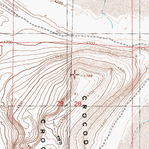 Topographic Map of Crocodile Mountain, UT
