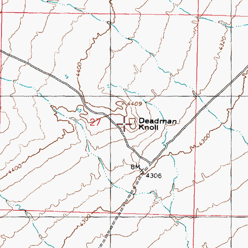 Topographic Map of Deadman Knoll, UT