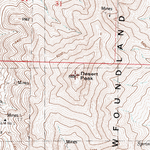 Topographic Map of Desert Peak, UT