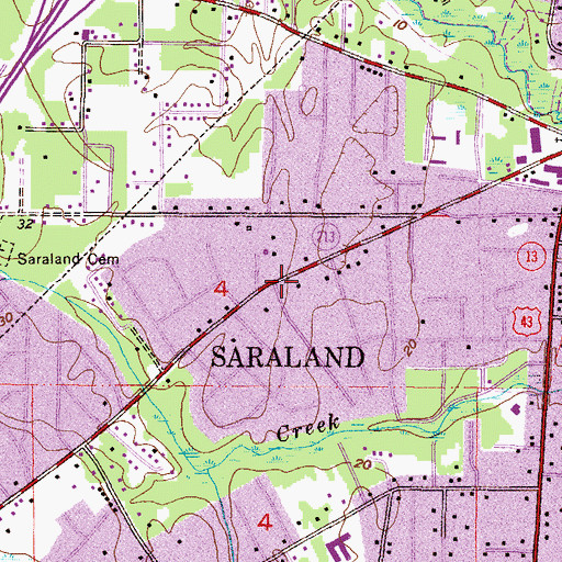 Topographic Map of Shelton Beach Road Baptist Church, AL