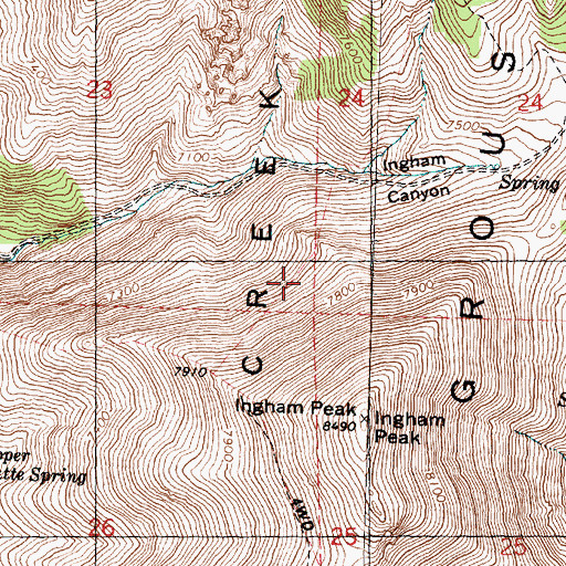Topographic Map of Grouse Creek Mountains, UT