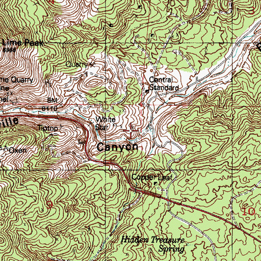 Topographic Map of Homansville Canyon, UT