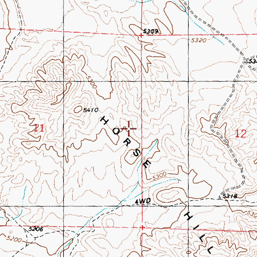 Topographic Map of Horse Hills, UT