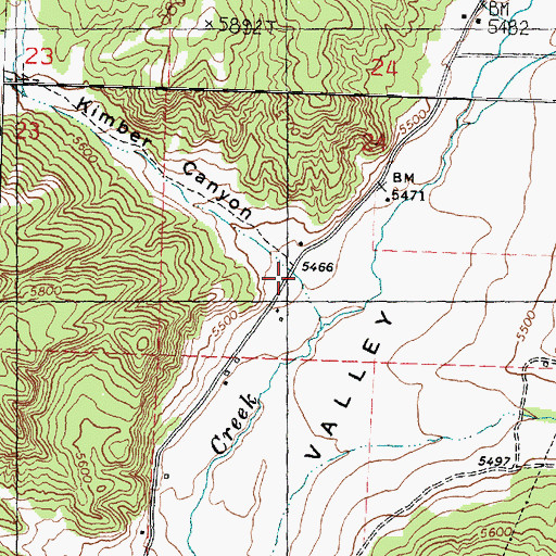 Topographic Map of Kimber Canyon, UT