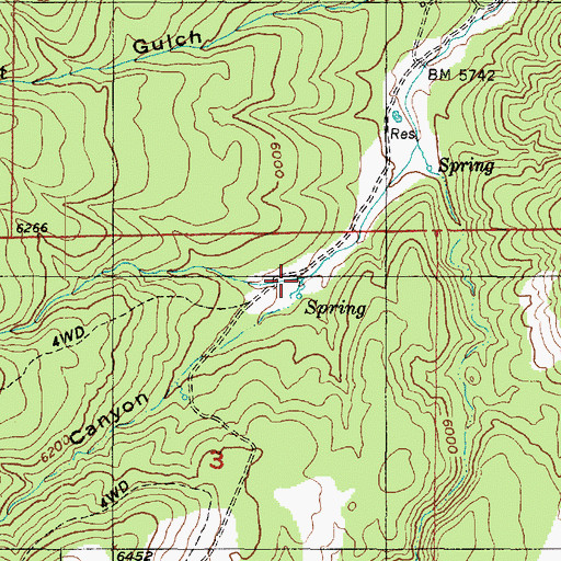 Topographic Map of Little Dog Canyon, UT