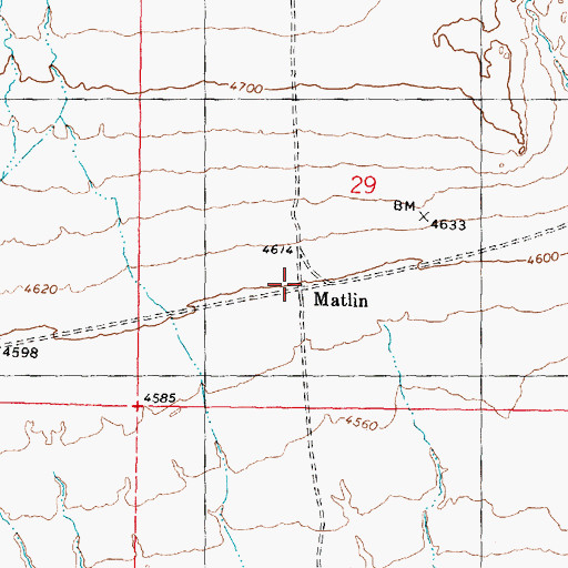 Topographic Map of Matlin, UT