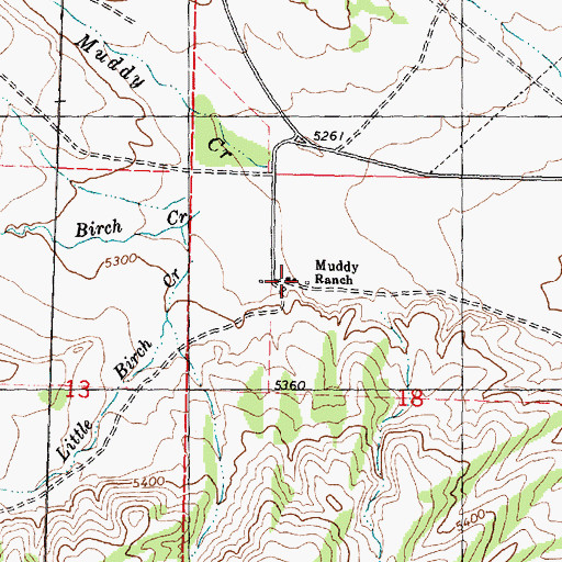 Topographic Map of Muddy Ranch, UT