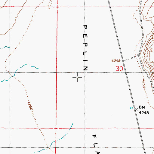 Topographic Map of Peplin Flats, UT