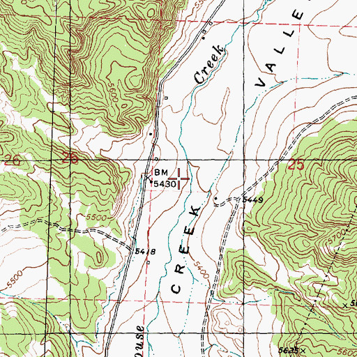 Topographic Map of Pine Creek, UT
