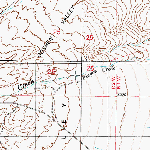 Topographic Map of Pinyon Creek Canyon, UT