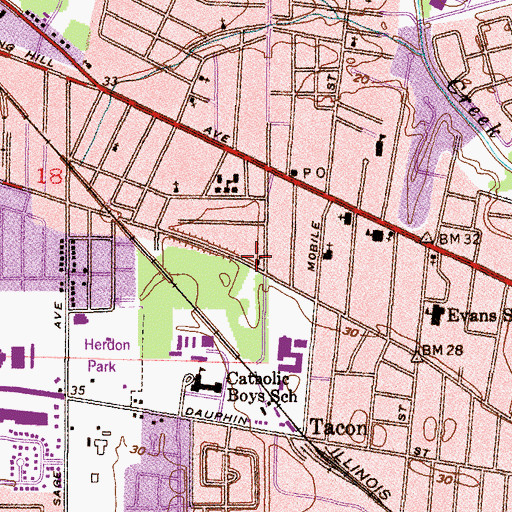 Topographic Map of Shiloh Baptist Church, AL