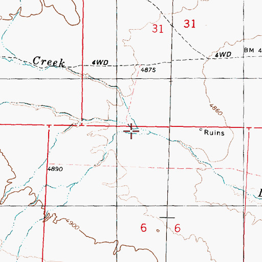 Topographic Map of Runswick Wash, UT