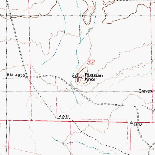 Topographic Map of Russian Knoll, UT