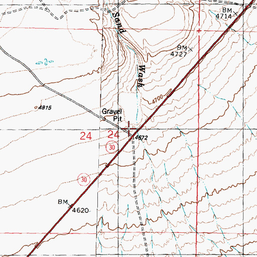 Topographic Map of Sand Wash, UT
