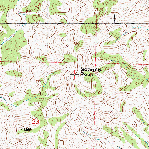 Topographic Map of Scorpio Peak, UT