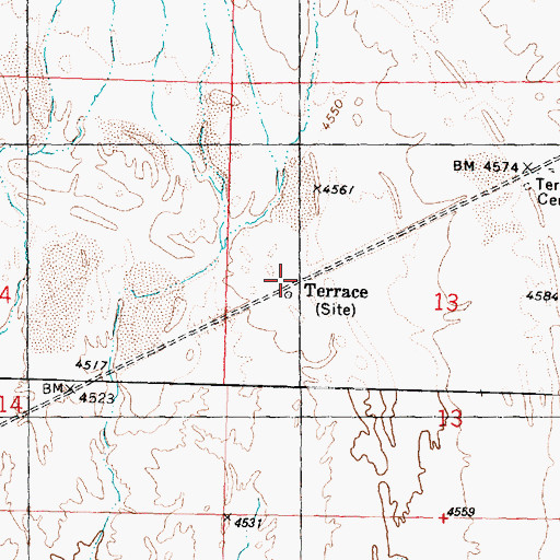 Topographic Map of Terrace, UT