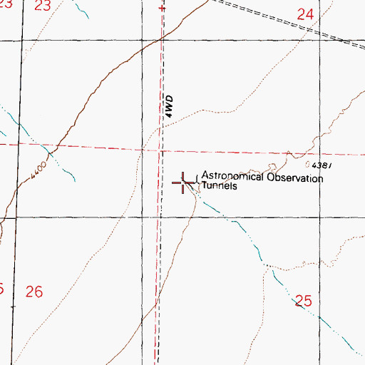 Topographic Map of Astronomical Observation Tunnels, UT