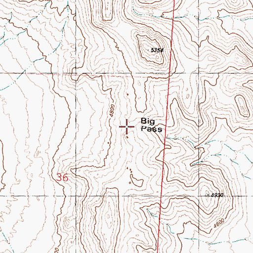 Topographic Map of Big Pass, UT