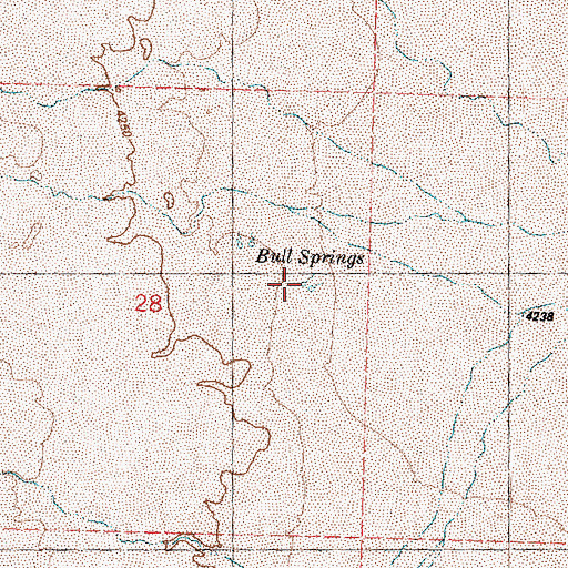 Topographic Map of Bull Springs, UT