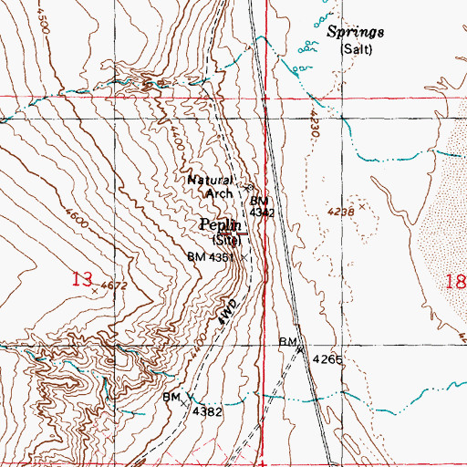 Topographic Map of Peplin, UT