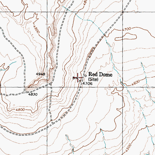 Topographic Map of Red Dome, UT